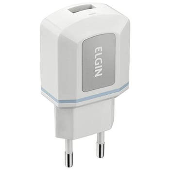 Carregador USB Tomada Elgin Com 1 Saída 5W Branco