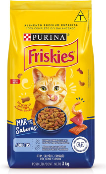 Nestlé Purina Friskies Ração Seca para Gatos Adultos Peixes e Frutos do Mar 3kg