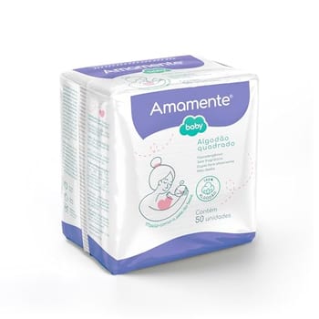 Algodão Quadrado Amamente® Baby 50 UN
