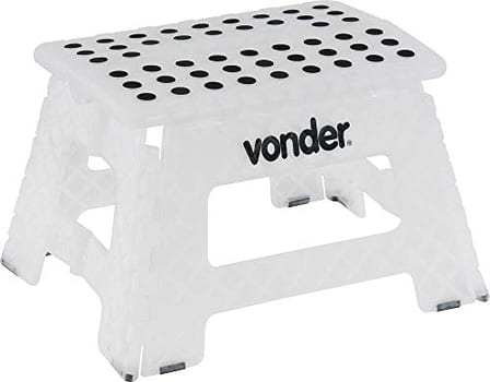 Vonder, Banqueta Plástica Dobrável, Branca, Altura 220 Mm
