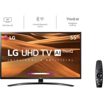 Smart TV LED 55" 4K LG 55UM7470 3 HDMI 2 USB Wi-Fi Bluetooth