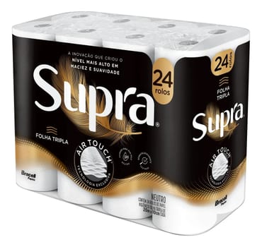 Papel Higiênico Supra Folha Tripla 24 Rolos