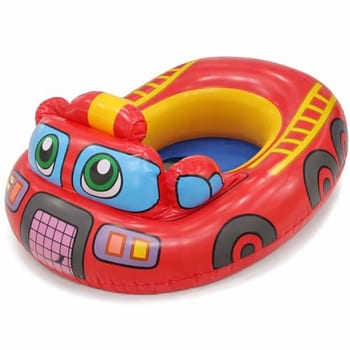 Boia Inflável Infantil com Assento Bombeiro para Piscina e Praia PVC Reforçado Até 25kg