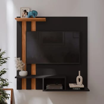 Estante Para Tv Gkmoveis 32 Industrial 90cm Mdf/mdp Cor Preto