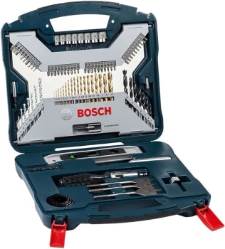 Kit De Pontas E Brocas Em Titânio Bosch X-Line Com 100 Peças