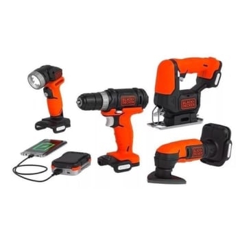 Kit de Ferramentas Black + Decker Go Pack, 4 em 1 - BDCK502C1-B3