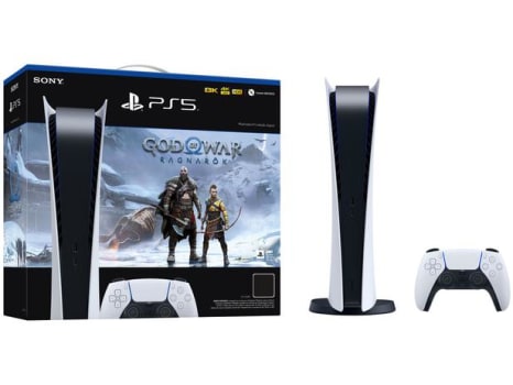 PlayStation 5 Edição Digital 825GB 1 Controle - Branco Sony com God of War Ragnarok