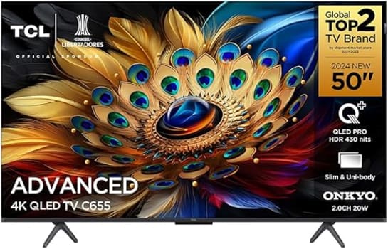 TCL QLED TV 50” C655 4K UHD GOOGLE TV DOLBY VISION ATMOS