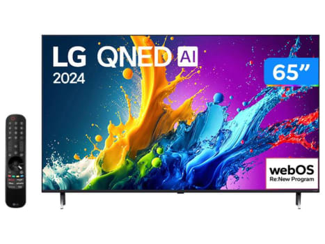 Smart TV 65" 4K QNED LG 65QNED80TSA WebOS 24 Processador α5 Ger7 Wi-Fi Bluetooth com Alexa e Chromecast 3 HDMI 2 USB - Smart TV - Magazine {{route.pmdStoreName}}Logo LuLogo Magalu