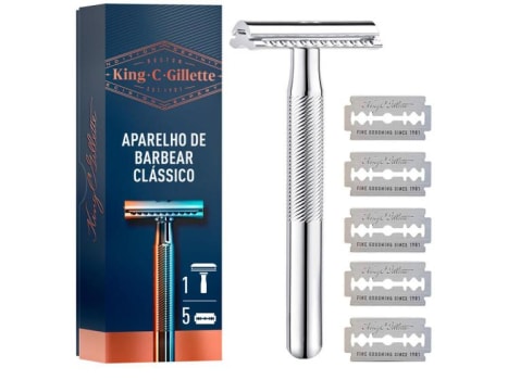 Aparelho de Barbear Recarregável Gillette Clássico - King C 5 Cargas - Produtos de Higiene Pessoal - Magazine {{route.pmdStoreName}}