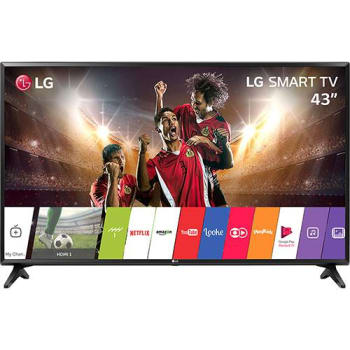 Smart TV LED 43" LG 43lj5500 Full HD com Conversor Digital Wi-Fi integrado 1 USB 2 HDMI  Com Webos 3.5 Sistema de Som Virtual Surround Plus
