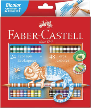 Lápis De Cor Ecolápis Bicolor 24 Lápis/48 Cores Faber Castell