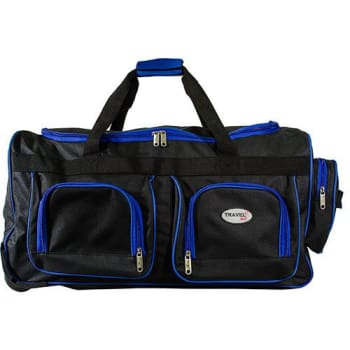 Bolsa Maleta Média Azul em Poliéster com Compartimentos Externos - Travel Max