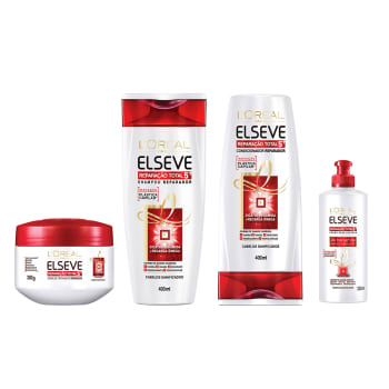 Kit Elseve Reparação Total 5+ Shampoo + Condicionador + Creme de Tratamento + Finalizador