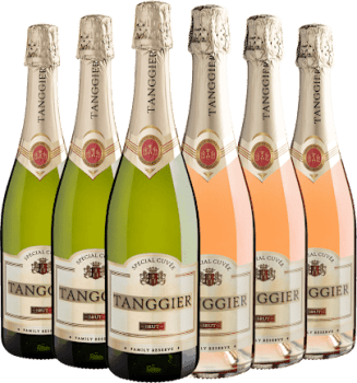 Kit Tanggier Brut | 3 Branco + 3 Rosé por R$34,90 cada garrafa