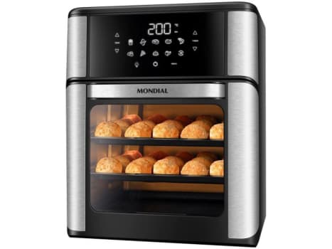 Fritadeira Elétrica sem óleo/Air Fryer Mondial - AFO-12L-BI Oven Preta 12L com Forno - Fritadeira sem Óleo / Air Fryer - Magazine