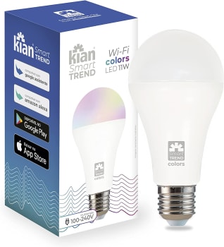 Lâmpada Led Bulbo Inteligente 11W RGB Bivolt Kian - Compatível Alexa, Google Assitente - Wi-Fi Colors, LÂMPADA LED A65 11W SMART KIAN