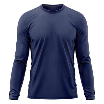 Camiseta Masculina Proteção Solar UV Térmica Praia Esporte Academia Tecido Dry - Azul Escuro