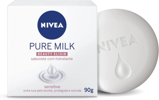 5 Unidades | Sabonete em Barra Nivea Pure Milk Sensitive 90g