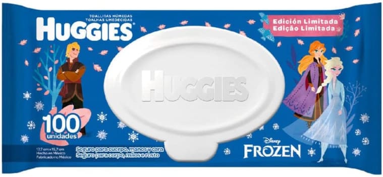 2 Pacotes — Lenço Umedecido Huggies Frozen - 100 Unidades Cada