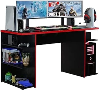 Mesa para Computador Gamer Madesa 9409 - Preto/vermelho