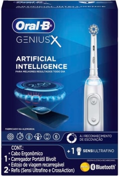 Oral-B Genius X Bivolt - Escova Elétrica Recarregável + 2 Refis Sensi Ultrafino E Crossaction   