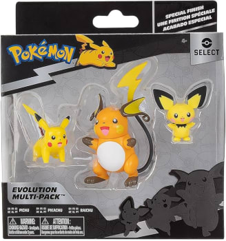 Figura Pichu - Pikachu - Raichu, Pokemon - Sunny Brinquedos, Modelo: 3295, Cor: Multicor