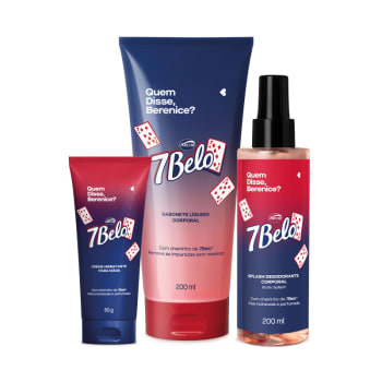 Combo QDB 7Belo: Body Splash 200ml + Sabonete Líquido Corporal 200ml + Creme Para Mãos 50g