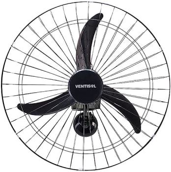 Ventilador de Parede Oscilante, 3 Pás Premium, Preto, 60cm, Bivolt, Ventisol