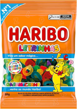 HARIBO Bala De Gelatina Frutas Letrinhas Haribo Pacote 80G