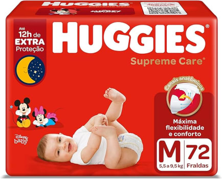 Fralda Huggies Supreme Care M 72 unidades