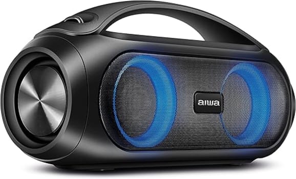 Caixa de Som Boombox AIWA BBS-02A 50W Bluetooth 8H IPX5 RGB USB