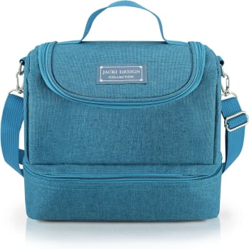 Bolsa Térmica 4L Com 2 Compartimentos, Alças Removíveis, Multicamadas De Folhas De Alumínio - Jacki Design (Azul)