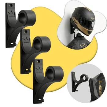 Kit 3 Suporte De Capacete Parede Kingbr Com Gancho Porta Chaves Organizador Acompanha Parafusos E Buchas Para Capacete De Moto Bike Motocross E Skate