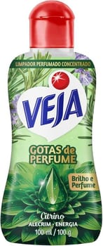 Veja Gotas de Perfume Citrino Alecrim Limpador Perfumado Concentrado 100 ml