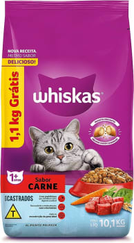 Ração Whiskas Carne Gatos Adultos Castrados 10.1 Kg