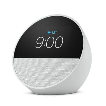 Echo Spot com Alexa (Geração mais recente) | Despertador inteligente com som vibrante | Cor Branca, com Acesso Antecipado à Alexa+