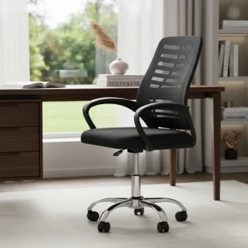 Cadeira De Escritorio Newconcept 351049 Esteirinha Mesh Altura Regulável Cor Preto