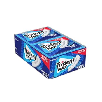 Chiclete Trident Max Hortelã Fresca Sem Açúcar - Caixa com 14 unid. de 16,5g