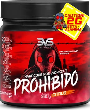 Pré Treino 3VS Suplementos Citrus 360g Com Creatina e Cafeína