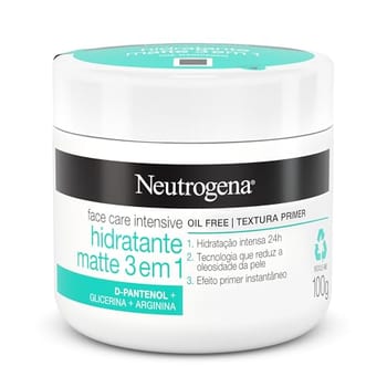 Neutrogena Hidratante Facial Matte 3 em 1 Face Care Intensive, 100g