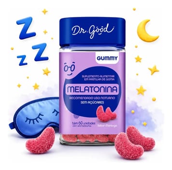Melatonina em Goma Sabor Morango 60 unid. Dr, Good Fini