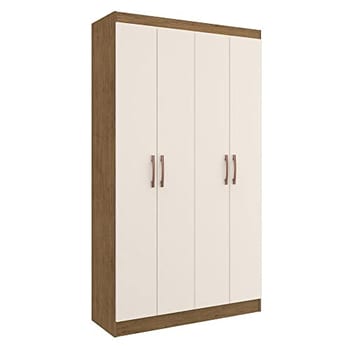 Armário 4 Portas Lavanderia Multiuso Multimóveis Cr8000 Nogueira/off White
