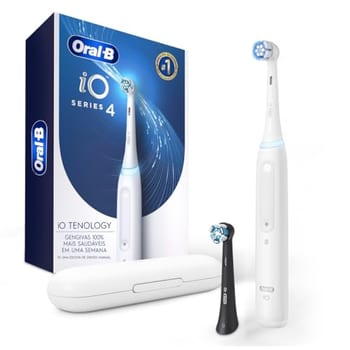 Oral-B Escova de Dente Elétrica iO4, 1 Cabo + 2 Refis + Carregador Bivolt