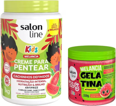 Salon Line, Kit Melancia com Creme para Pentear e Gelatina #todecacho Kids