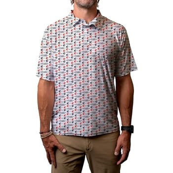 Blue 84 Camisa polo masculina de manga curta oficialmente licenciada pela NHL branca
