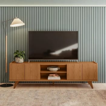 Rack Para Tv Até 75 Brazos Colibri Brazos Cor Freijó
