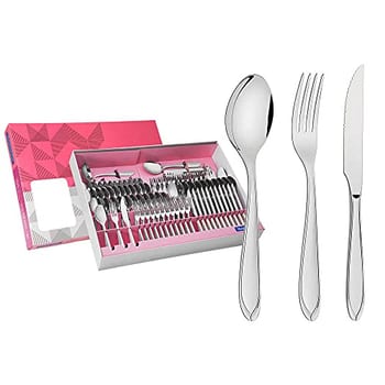 Faqueiro Aço Inox com Faca para Churrasco 91 Peças Tramontina Laguna Prata