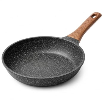 Frigideira Grande de Cerâmica 24cm com Cabo de Madeira, Antiaderente, Fundo de Indução, Compatível com Fogão a Gás, Elétrico e Indução, Frita sem