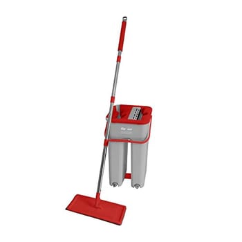 WAP Vassoura MOP com Balde MOP DUPLO COMPACTO Multiuso, Lava e Seca, com Refil de Microfibra, 8 Litros